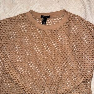 Forever 21 Women's Beige Mesh Top